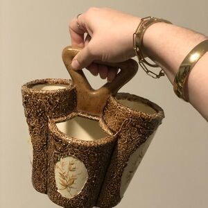 Brown Textured Ceramic Caddy